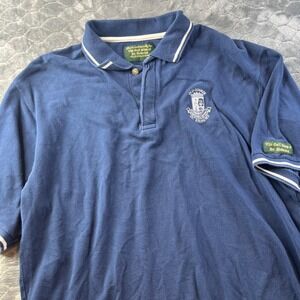 St Andrews Golf Shop Polo Shirt Mens L Blue Old Course Embroidered Cotton Pique